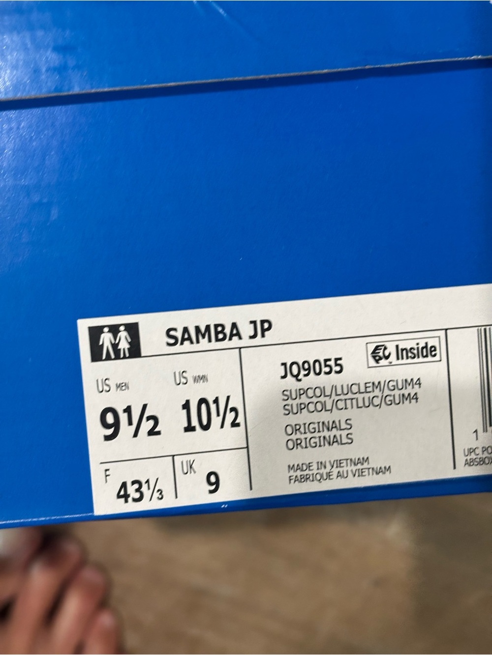 Adidas Samba JP ‘Cloud White Black Gum’ Men's Size 9-13 Low-Top Sneakers! JQ9055 - Picture 7 of 11